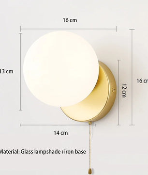 Scandinavische Wandlamp – Minimalistische LED Wandverlichting met Wit Glas en G9 Fitting voor Slaapkamer, Gang en Woonkamer