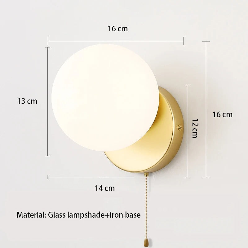 Scandinavische Wandlamp – Minimalistische LED Wandverlichting met Wit Glas en G9 Fitting voor Slaapkamer, Gang en Woonkamer