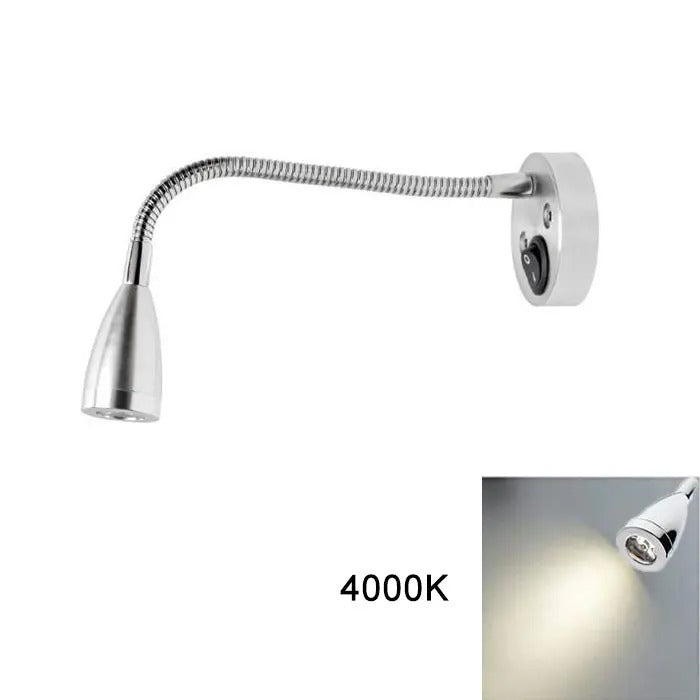 12V LED Leeslamp voor Camper, Caravan, Boot & Vrachtwagen – Aluminium Wandlamp, Warm/Koud Wit, 3W