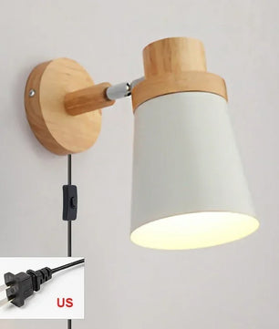 Moderne LED Wandlamp – IJzer en Hout met E27 Fitting – Macaron Design voor Woonkamer en Slaapkamer