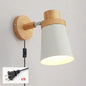 Moderne LED Wandlamp – IJzer en Hout met E27 Fitting – Macaron Design voor Woonkamer en Slaapkamer