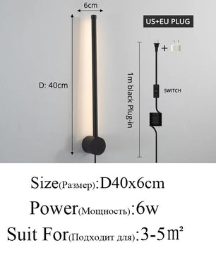 Moderne Minimalistische LED Wandlamp – Strakke Aluminium Wandverlichting met 3 Lichtkleuren voor Slaapkamer, Woonkamer en Gang