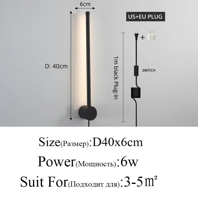 Moderne Minimalistische LED Wandlamp – Strakke Aluminium Wandverlichting met 3 Lichtkleuren voor Slaapkamer, Woonkamer en Gang