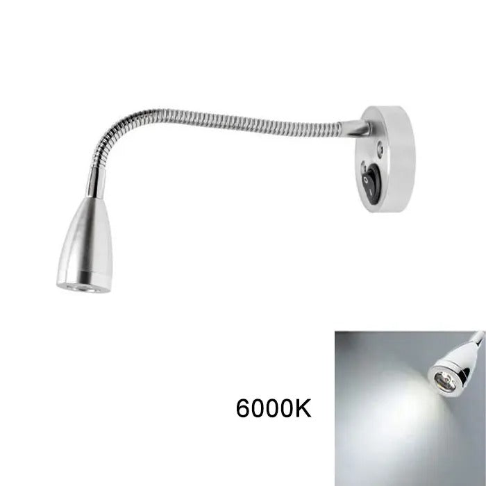 12V LED Leeslamp voor Camper, Caravan, Boot & Vrachtwagen – Aluminium Wandlamp, Warm/Koud Wit, 3W