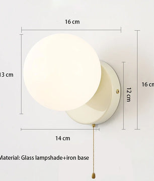 Scandinavische Wandlamp – Minimalistische LED Wandverlichting met Wit Glas en G9 Fitting voor Slaapkamer, Gang en Woonkamer