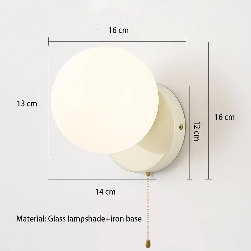 Scandinavische Wandlamp – Minimalistische LED Wandverlichting met Wit Glas en G9 Fitting voor Slaapkamer, Gang en Woonkamer