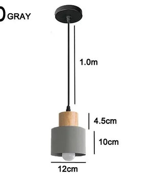 Nordic Moderne LED Hanglamp – Aluminium & Hout Plafondlamp voor Keuken, Bar & Woonkamer