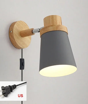 Moderne LED Wandlamp – IJzer en Hout met E27 Fitting – Macaron Design voor Woonkamer en Slaapkamer