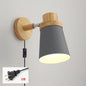 Moderne LED Wandlamp – IJzer en Hout met E27 Fitting – Macaron Design voor Woonkamer en Slaapkamer