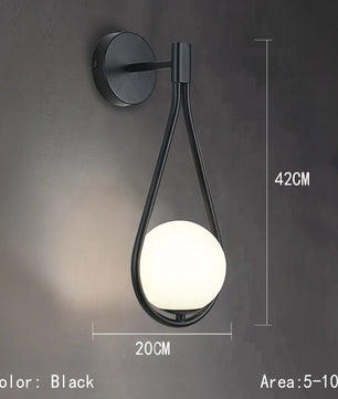 LED Glazen Bol Wandlamp – Metalen Design Wandverlichting in Goud of Zwart – Moderne Sfeerlamp voor Woonkamer en Slaapkamer