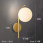 LED Glazen Bol Wandlamp – Metalen Design Wandverlichting in Goud of Zwart – Moderne Sfeerlamp voor Woonkamer en Slaapkamer