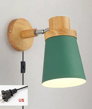Moderne LED Wandlamp – IJzer en Hout met E27 Fitting – Macaron Design voor Woonkamer en Slaapkamer