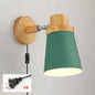 Moderne LED Wandlamp – IJzer en Hout met E27 Fitting – Macaron Design voor Woonkamer en Slaapkamer
