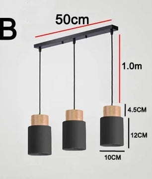 Nordic Moderne LED Hanglamp – Aluminium & Hout Plafondlamp voor Keuken, Bar & Woonkamer