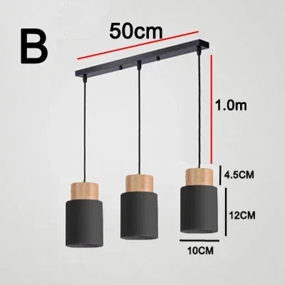 Nordic Moderne LED Hanglamp – Aluminium & Hout Plafondlamp voor Keuken, Bar & Woonkamer