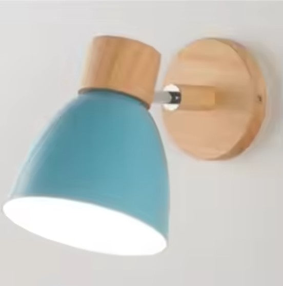 Houten Scandinavische Wandlamp – Moderne E27 Binnenverlichting met Schakelaar en Draaibare Kop