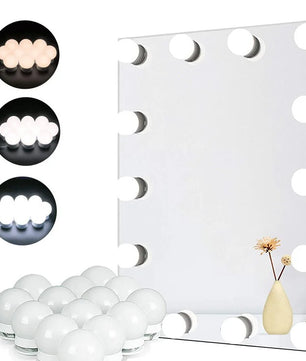 Hollywood LED Make-up Spiegelverlichting – 3 Kleurstanden, USB Aangedreven & Traploos Dimbaar – Professionele Vanity Verlichting voor Spiegel en Make-uptafel