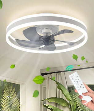 Moderne LED Plafondventilator – Stille Ventilatorlamp met Dimbare Verlichting, Omkeerbare Motor en Afstandsbediening voor Slaapkamer en Woonkamer