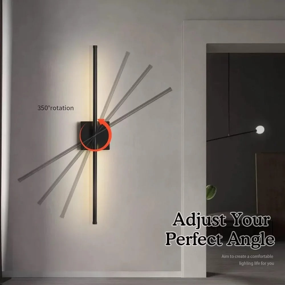 Moderne Oplaadbare LED Wandlamp – Draadloze Wandverlichting met Afstandsbediening – Zwart Goud Design voor Slaapkamer en Woonkamer