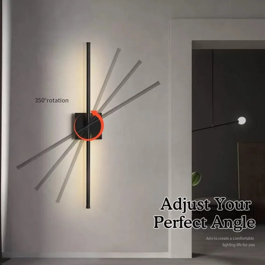 Moderne Oplaadbare LED Wandlamp – Draadloze Wandverlichting met Afstandsbediening – Zwart Goud Design voor Slaapkamer en Woonkamer