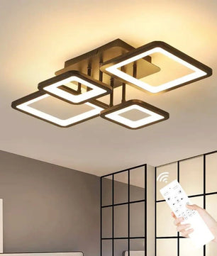 Moderne LED Plafondlamp – 54W Dimbaar Rechthoekig Design – Met Afstandsbediening en Instelbare Lichtkleur voor Woonkamer, Keuken en Slaapkamer