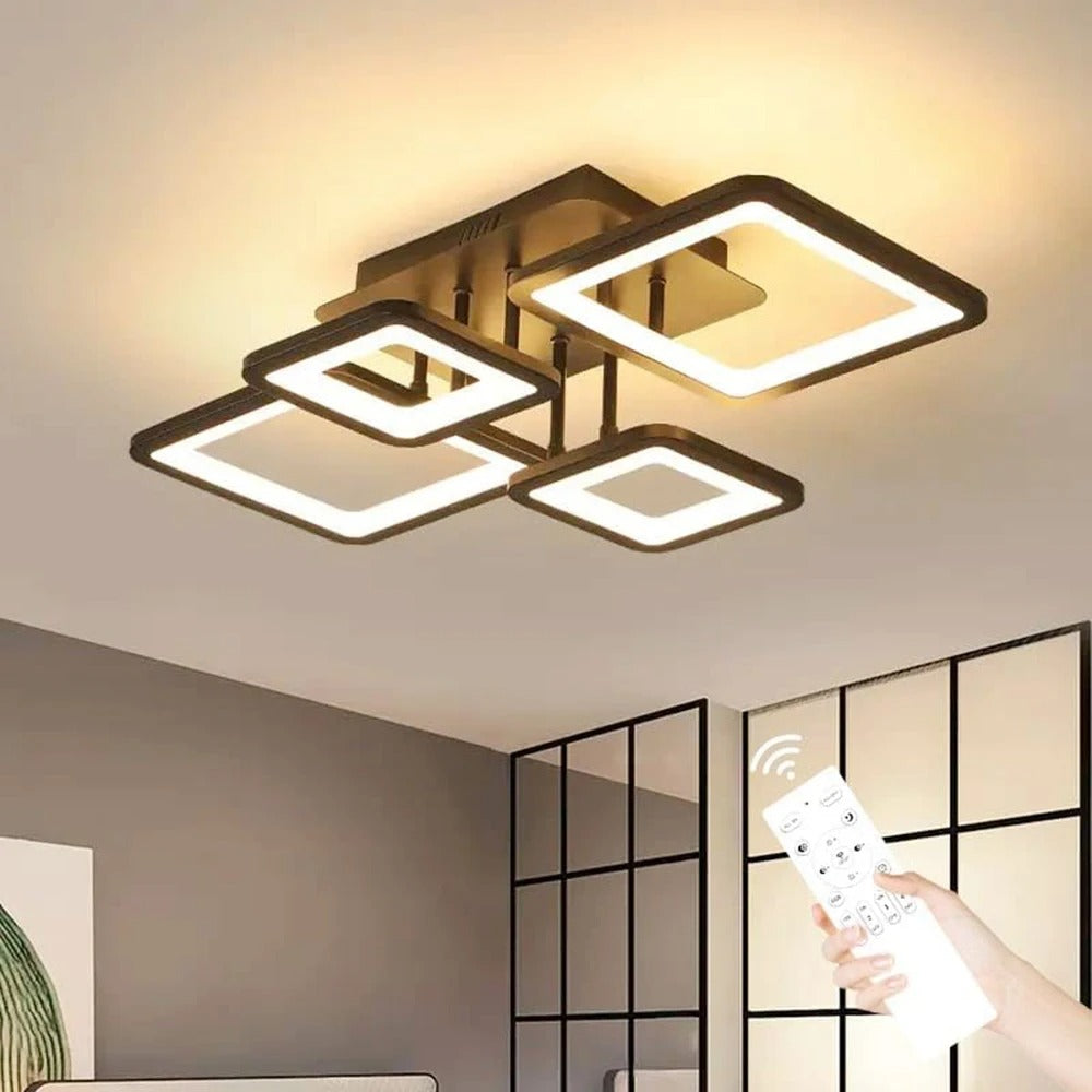 Moderne LED Plafondlamp – 54W Dimbaar Rechthoekig Design – Met Afstandsbediening en Instelbare Lichtkleur voor Woonkamer, Keuken en Slaapkamer
