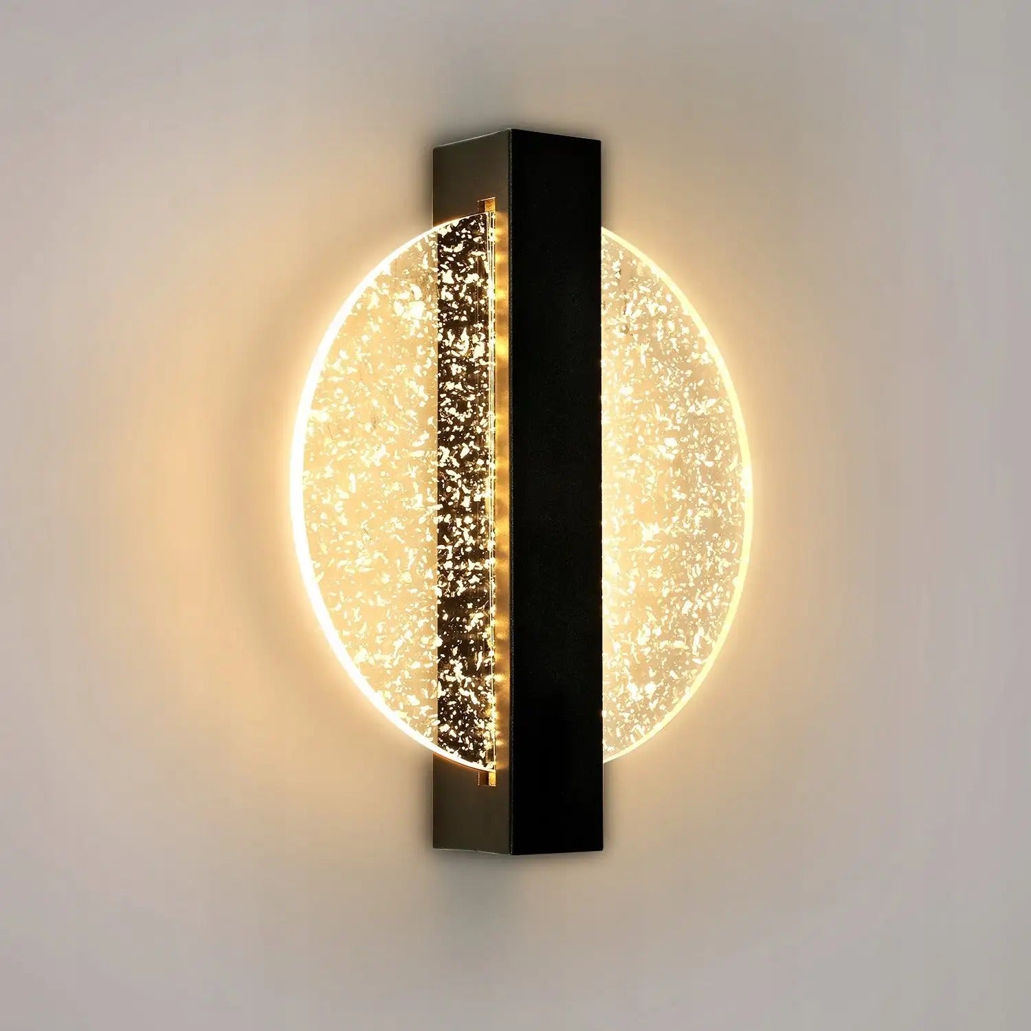 Moderne LED Wandlamp – Rond Design – Zwart met Zilverfolie – Warm Wit 3500K – 16W – Voor Woonkamer en Slaapkamer