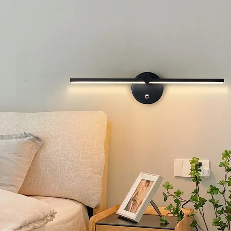 Dimbare LED Wandlamp met Afstandsbediening – Driekleurige Roterende Wandlamp op Batterijen – Moderne Leeslamp voor Slaapkamer, Woonkamer en Spiegel