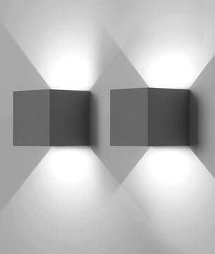 Set van 2 LED Wandlampen – Moderne Aluminium Wandverlichting Binnen en Buiten – 6W 6500K Koel Wit voor Woonkamer, Hal & Balkon