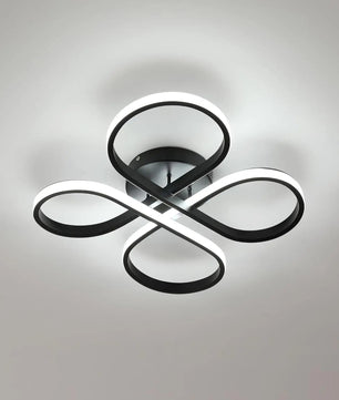 Moderne LED Plafondlamp – Bloemvormig Design – 45W Koel Wit 6500K – Zwarte Aluminium Plafondverlichting voor Woonkamer, Keuken en Slaapkamer