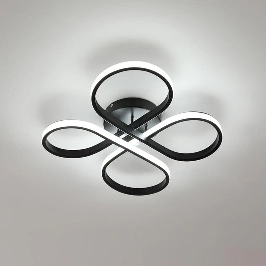 Moderne LED Plafondlamp – Bloemvormig Design – 45W Koel Wit 6500K – Zwarte Aluminium Plafondverlichting voor Woonkamer, Keuken en Slaapkamer