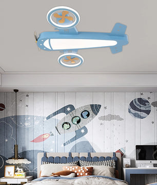 Vliegtuig LED Plafondlamp 60W – Kinderkamer Designlamp met Afstandsbediening – Dimbaar 3000K–6000K – Geheugenfunctie