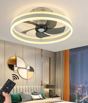 Moderne LED Plafondventilator – 50W Dimbare Plafondlamp met Afstandsbediening – Stille Ventilator Ø50 cm voor Woonkamer en Slaapkamer