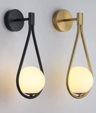 Moderne LED Wandlamp – Metalen Design met Glazen Accent – Nordic Wandverlichting voor Woonkamer, Slaapkamer & Bedside