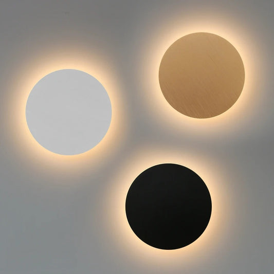 Moderne Ronde LED Wandlamp – Minimalistische Wandverlichting van Aluminium en Acryl – Ø15 of Ø20 cm voor Woonkamer en Slaapkamer