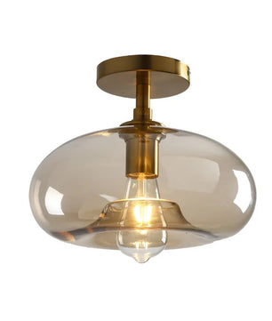 Moderne Glazen Plafondlamp – Minimalistische LED Plafondverlichting met E27 Fitting voor Woonkamer en Hal