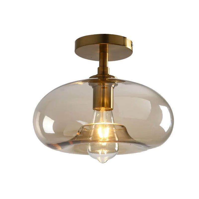 Moderne Glazen Plafondlamp – Minimalistische LED Plafondverlichting met E27 Fitting voor Woonkamer en Hal