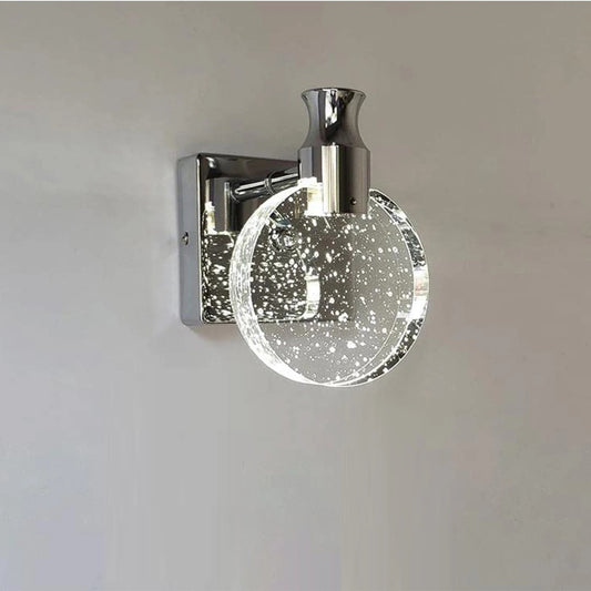Moderne LED Wandlamp – Dimbaar 1000–1200 Lumen met 3 Kleurtemperaturen – Chroomkleurige Acryl Wandverlichting met Bubbelstructuur voor Woonkamer, Slaapkamer & Gang