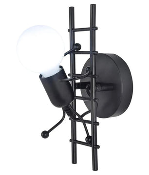 Zwarte Wandlamp – Moderne Vintage Metalen Wandkandelaar – E27 Fitting – Voor Woonkamer, Slaapkamer en Hal