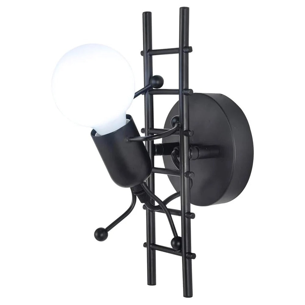Zwarte Wandlamp – Moderne Vintage Metalen Wandkandelaar – E27 Fitting – Voor Woonkamer, Slaapkamer en Hal