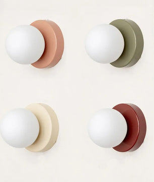 Macaron LED Wandlamp – Mini Glazen Wandlamp 10 of 12 cm – Moderne Sfeerverlichting voor Slaapkamer, Gang en Balkon