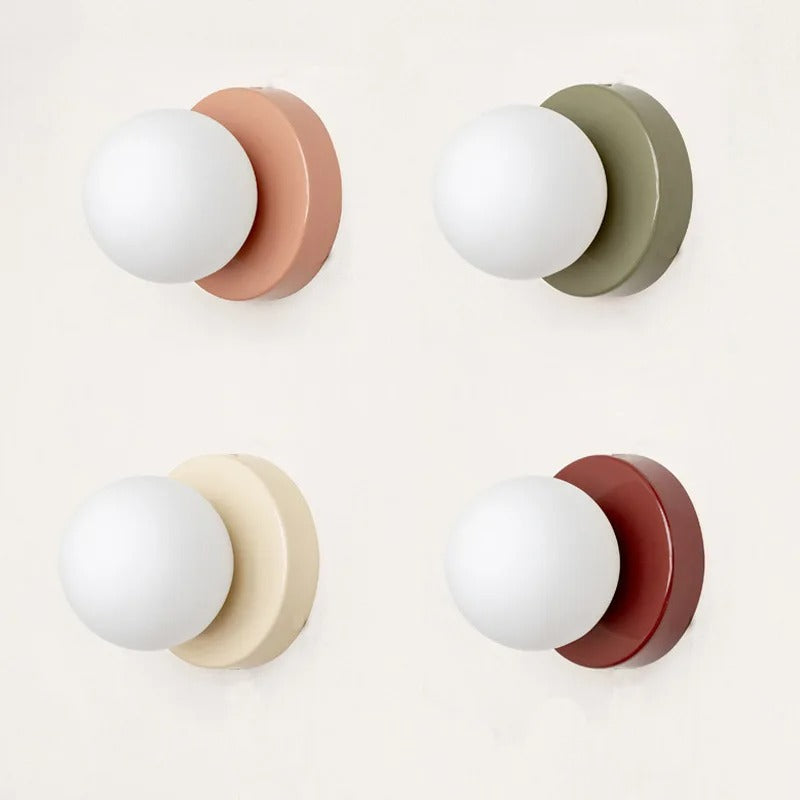 Macaron LED Wandlamp – Mini Glazen Wandlamp 10 of 12 cm – Moderne Sfeerverlichting voor Slaapkamer, Gang en Balkon