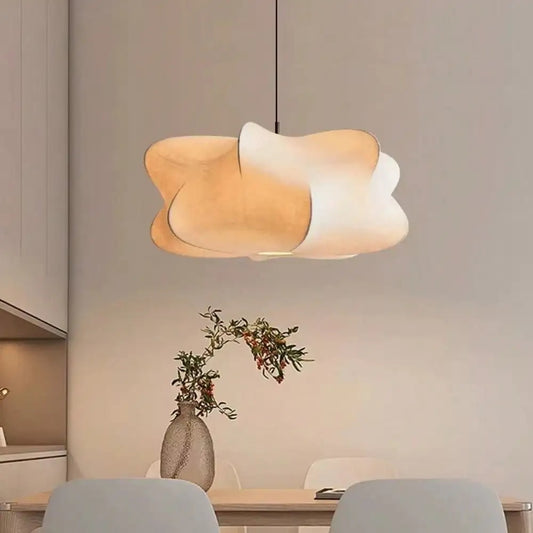 Wabi Sabi Hanglamp van Zijde – Japans Minimalistische Plafondlamp met E27 Fitting voor Sfeerverlichting