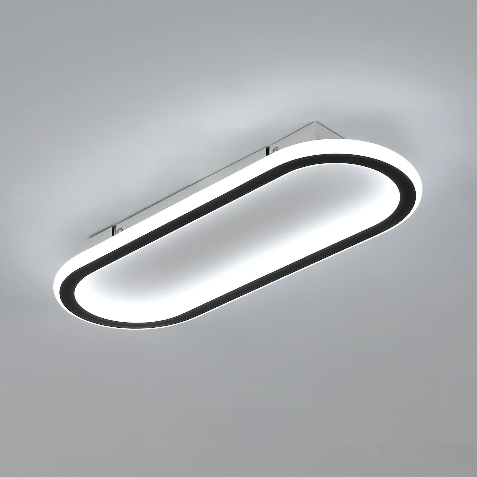 Ultradunne LED Plafondlamp 33W – Zwart Wit Design 41 cm – Koel Wit 6500K – 3712 Lumen – Slechts 4,8 cm Hoog