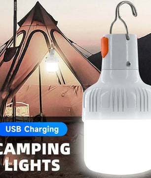 Draagbare LED Campinglamp 60W – USB Oplaadbare Hanglamp met Haak, 3 Lichtstanden voor Camping, Tent, Tuin en Noodverlichting