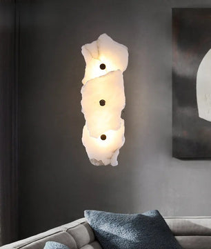 Luxe Marmeren Wandlamp – Albast & Massief Koper, Tijdloos en Elegant