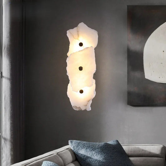 Luxe Marmeren Wandlamp – Albast & Massief Koper, Tijdloos en Elegant