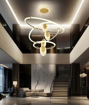 3-Lagen LED Kroonluchter met Acryl Waterdruppels – Moderne Plafondlamp met 3 Lichtkleuren en Verstelbare Ophanging