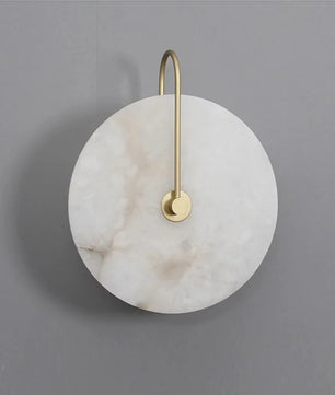 Moderne Scandinavische Wandlamp – Ronde LED Wandverlichting met Marmeren Detail – Minimalistische Wandlamp voor Woonkamer, Slaapkamer & Badkamer
