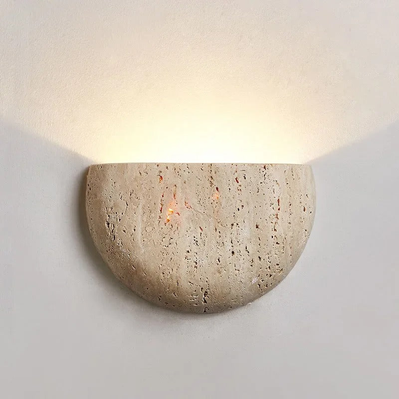 Wabi-Sabi Steen Wandlamp – Retro & Sfeervolle Muurverlichting, Minimalistisch Design